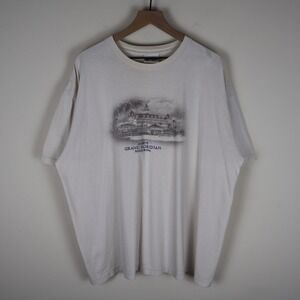 Vintage Disney Grand Floridian Resort & Spa Embroidered Shirt Ivory 2XL 26.5x29